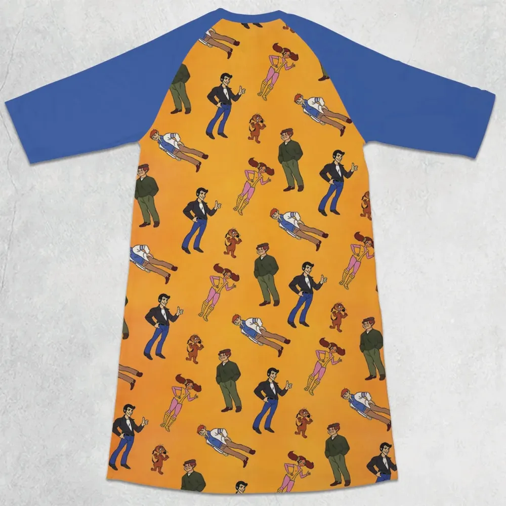The Fonz and the Happy Days Gang 3/4 Sleeve Raglan Dress - 2