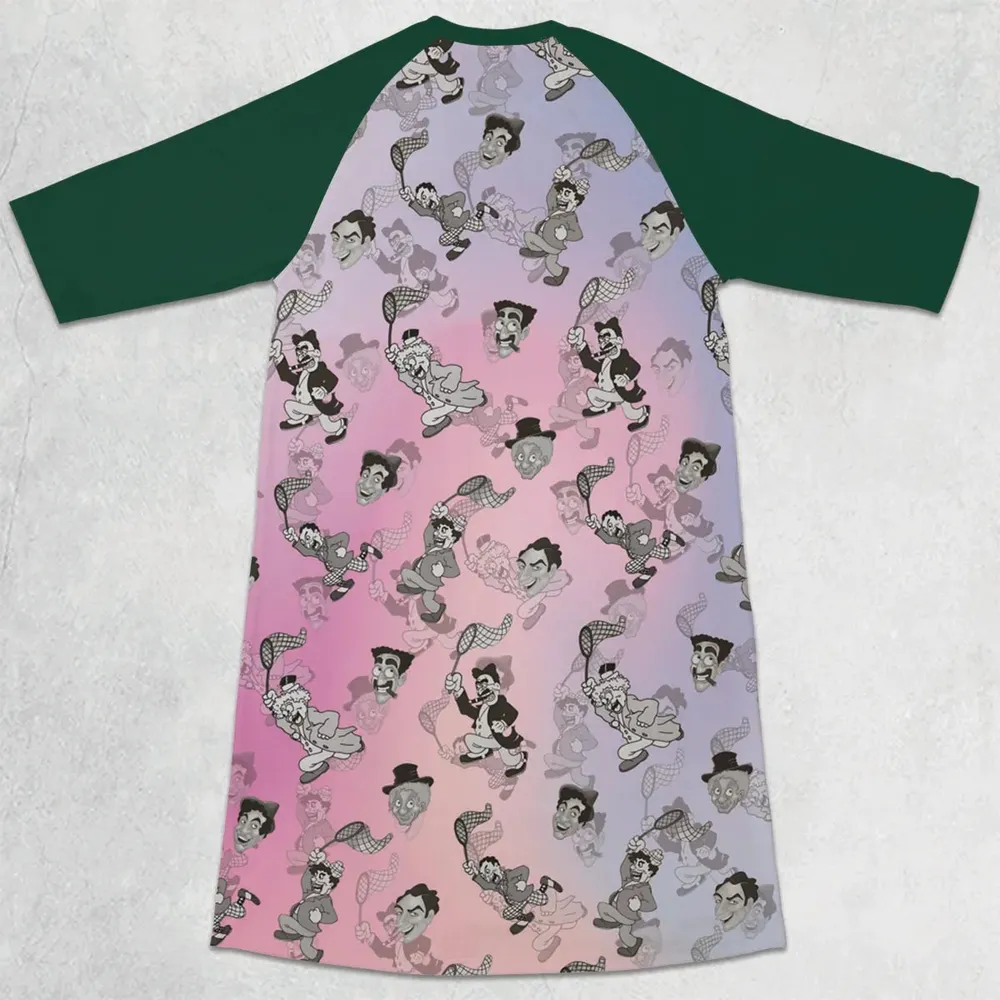 The Animated Marx Brothers Characters 3/4 Sleeve Raglan Dress - 2