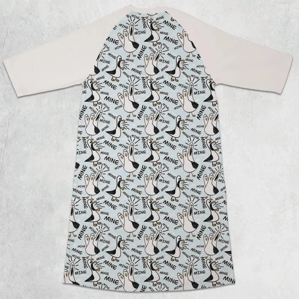 Mine Mine Mine Seagulls 3/4 Sleeve Raglan Dress - 2
