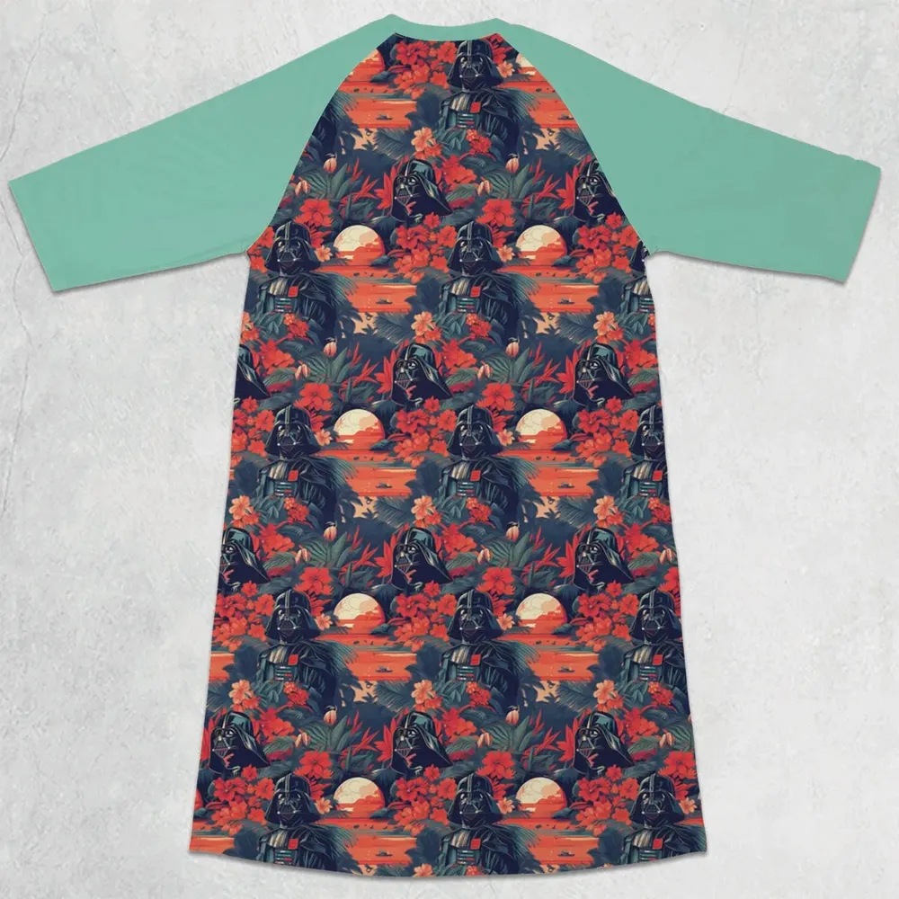 Dark Side of the Tropics 3/4 Sleeve Raglan Dress - 2