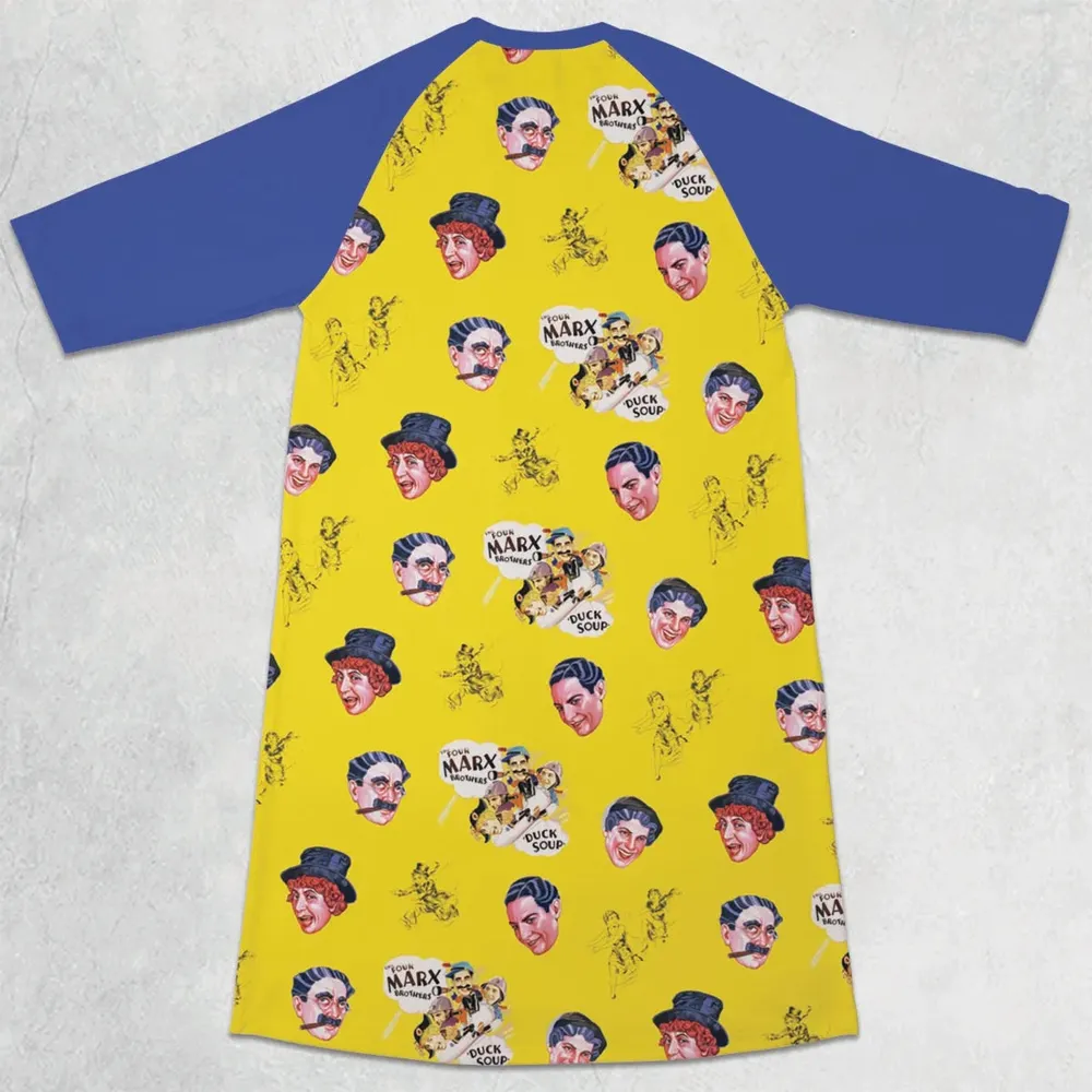 The Duck Soup The Marx Brothers 3/4 Sleeve Raglan Dress - 2