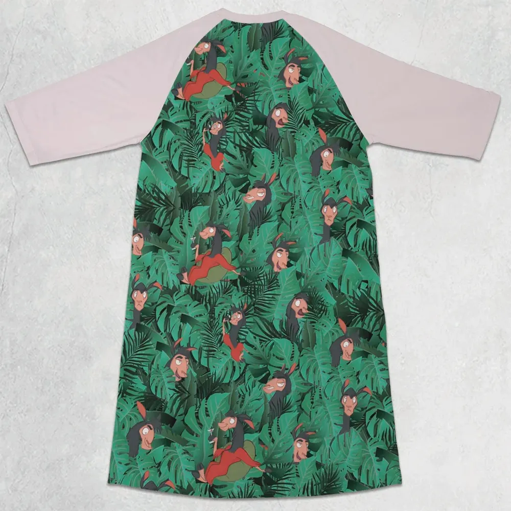 Llama Kuzco The Emperor's New Groove 3/4 Sleeve Raglan Dress - 2