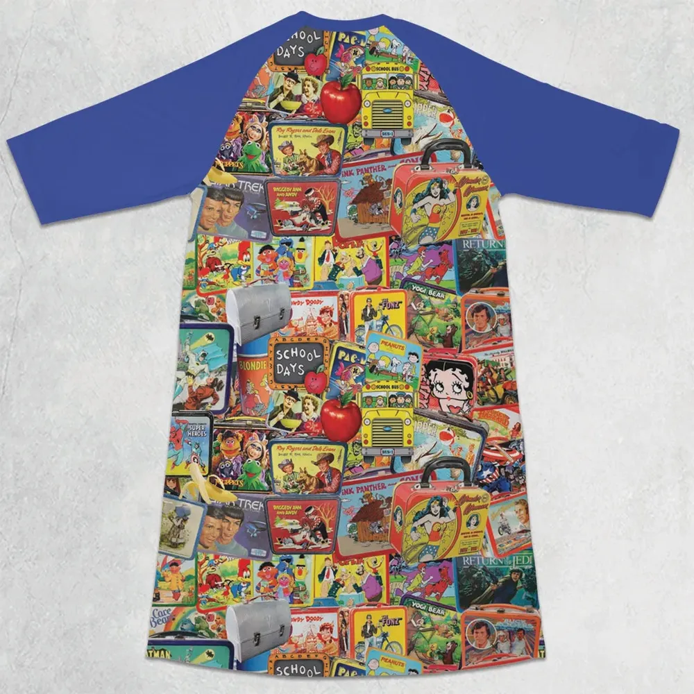 Retro Land TV Shows 3/4 Sleeve Raglan Dress - 2