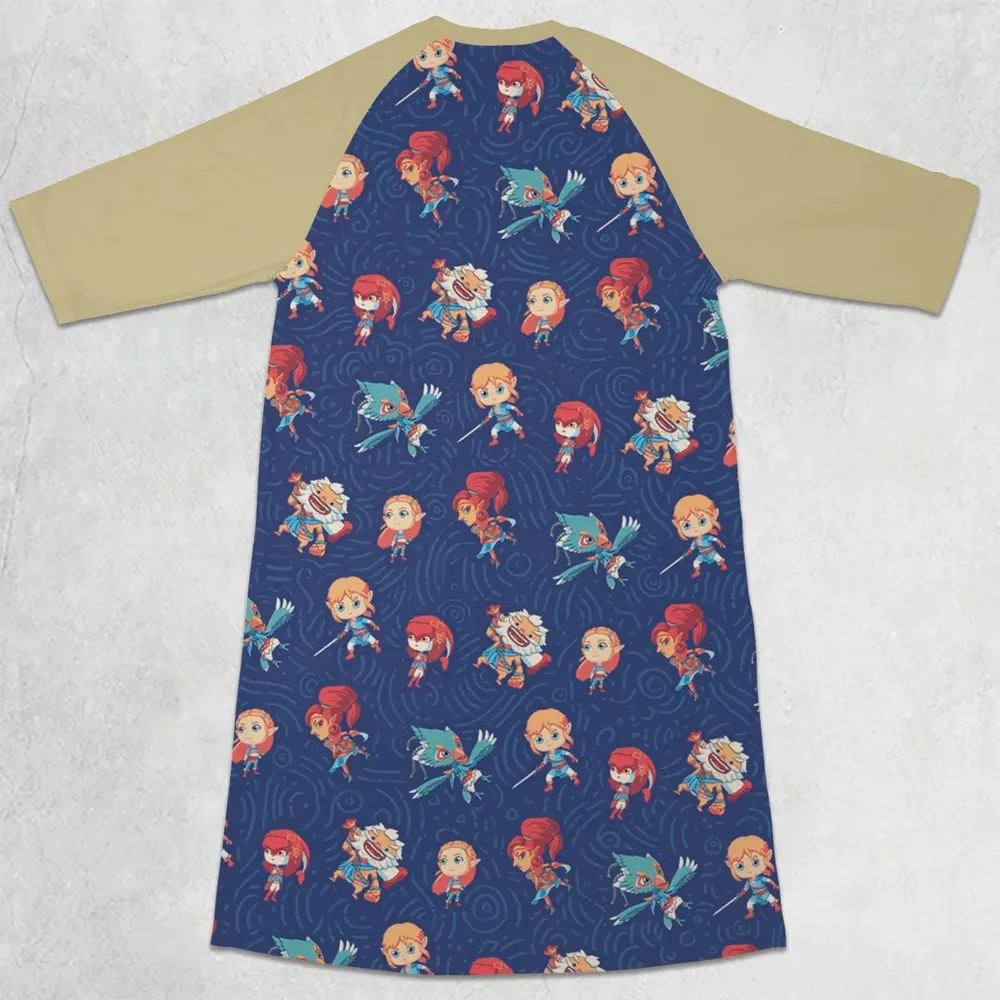 Legend The Legend of Zelda 3/4 Sleeve Raglan Dress - 2