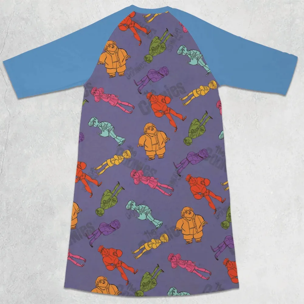 80s Adventure The Goonies 3/4 Sleeve Raglan Dress - 2