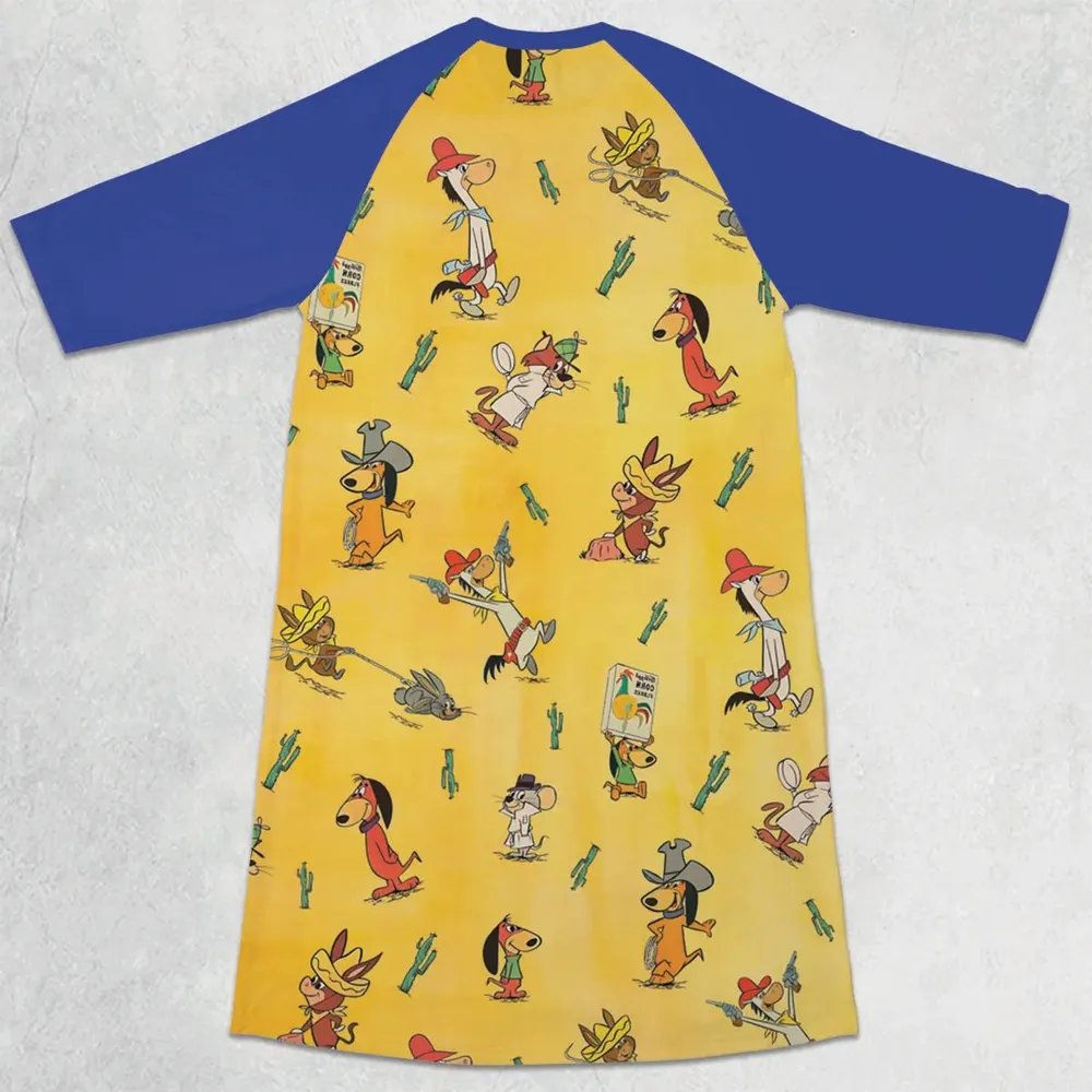 The Quick Draw McGraw Show Characters 3/4 Sleeve Raglan Dress - 2