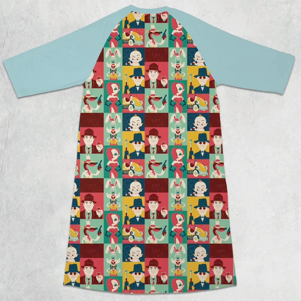 Toontown Threads Who Framed Roger Rabbit 3/4 Sleeve Raglan Dress - 2