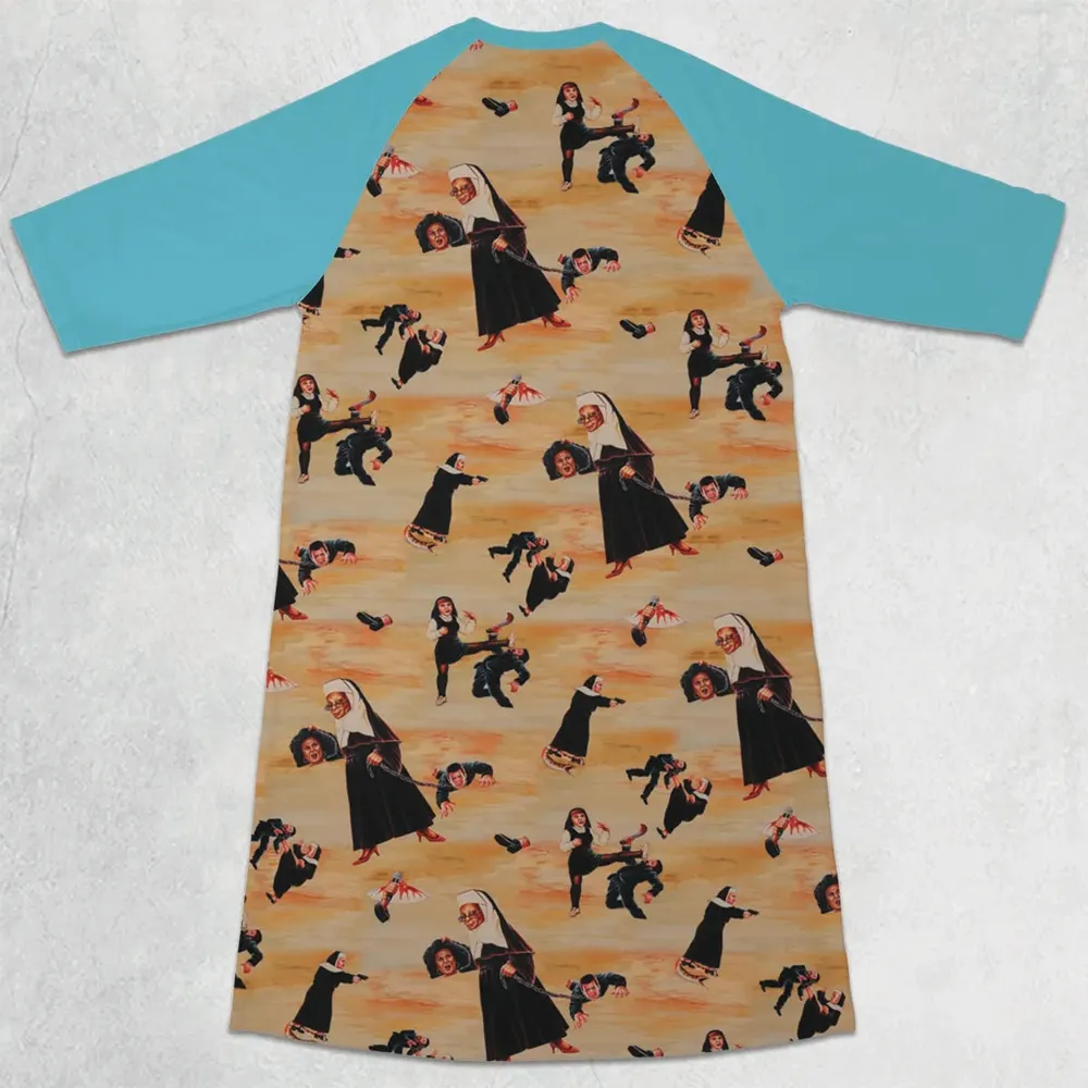 Bless You Sister Act 3/4 Sleeve Raglan Dress - 2