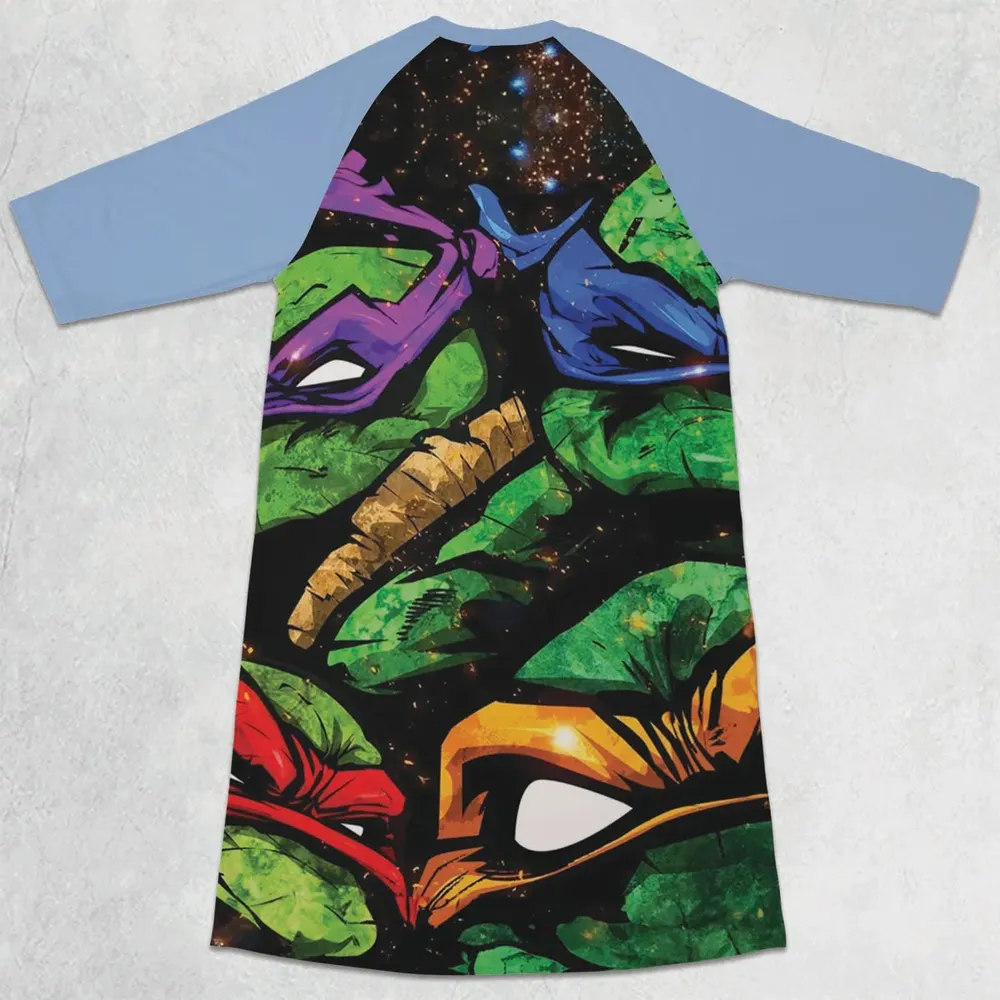 Four Ninja Turtles TMNT 3/4 Sleeve Raglan Dress - 2