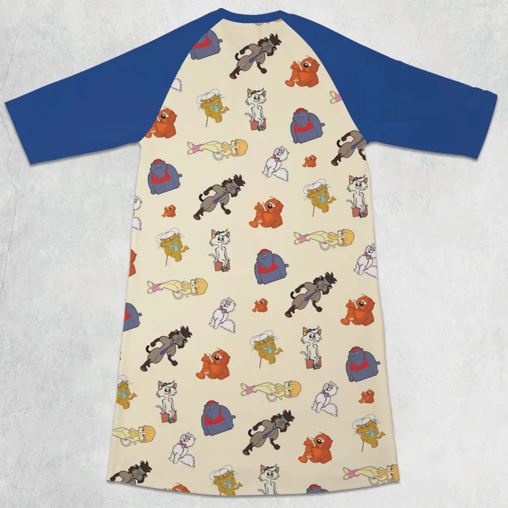 Heathcliff and the Catillac Cats 3/4 Sleeve Raglan Dress - 2