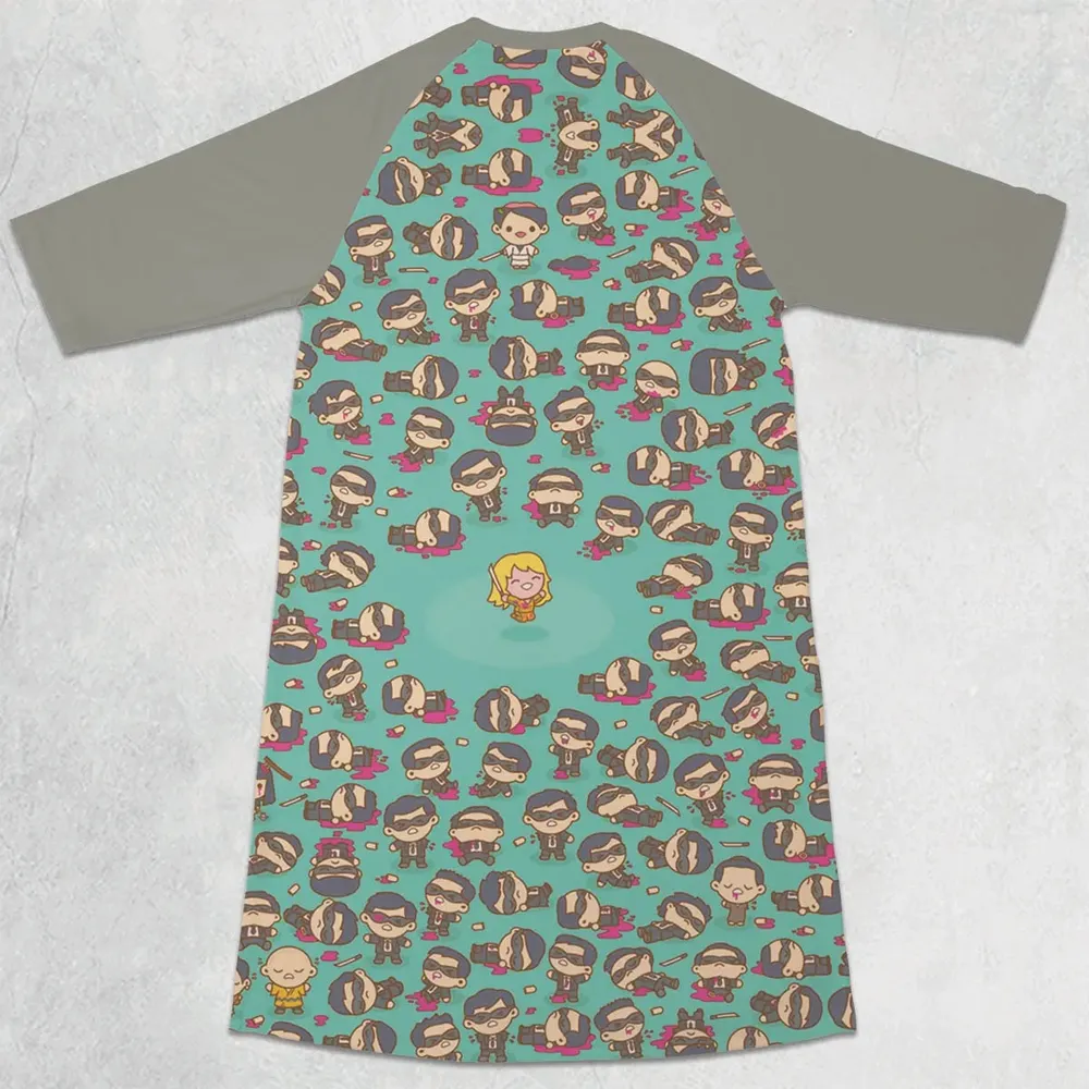 Kill Bill Drip 3/4 Sleeve Raglan Dress - 2