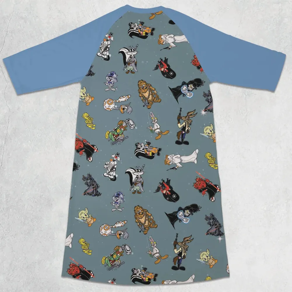 Looney Wars 3/4 Sleeve Raglan Dress - 2