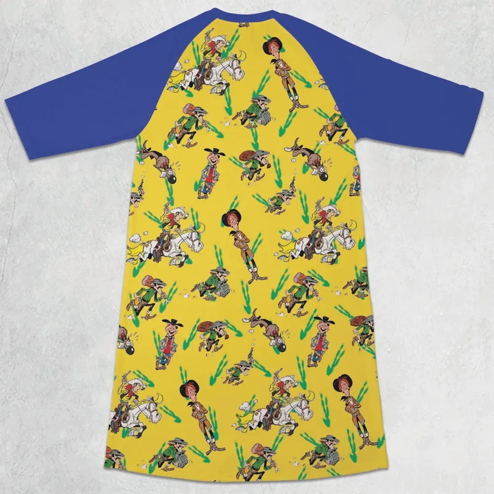 Dead End City Lucky Luke 3/4 Sleeve Raglan Dress - 2