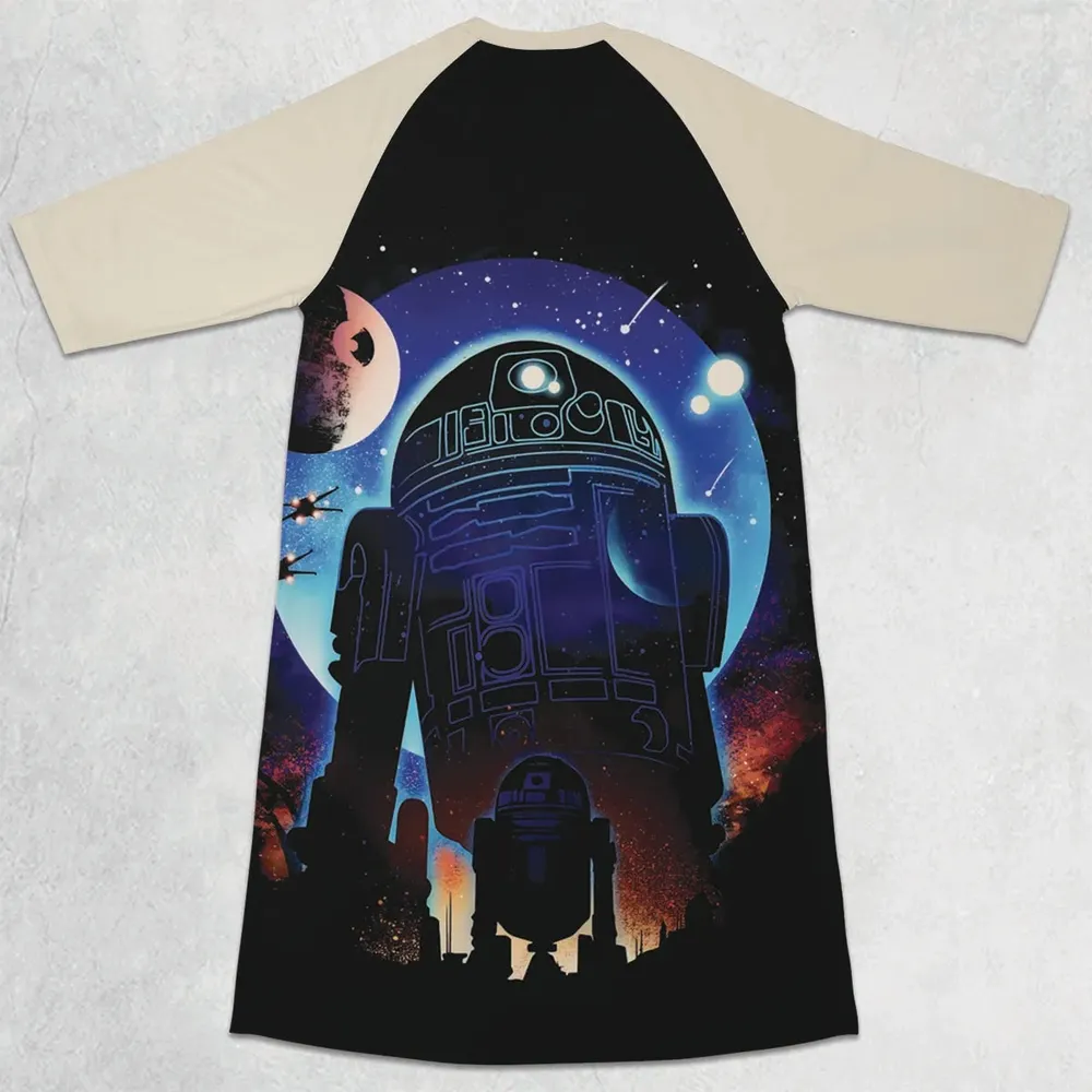 Droid Night Star Wars 3/4 Sleeve Raglan Dress - 2