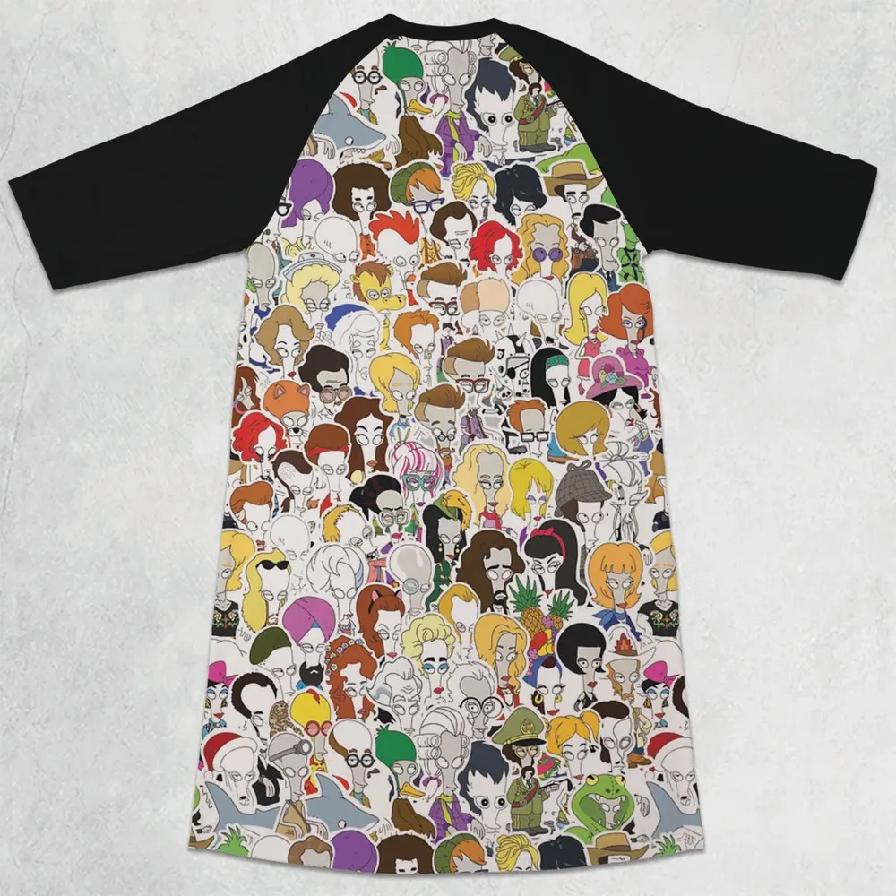 Roger the Alien American Dad 3/4 Sleeve Raglan Dress - 2