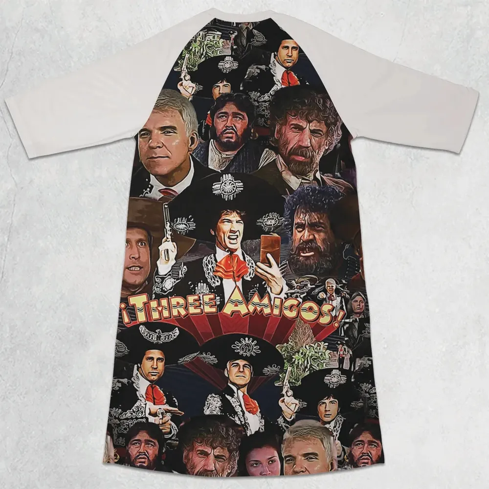Three Amigos and the Infamous El Guapo 3/4 Sleeve Raglan Dress - 2