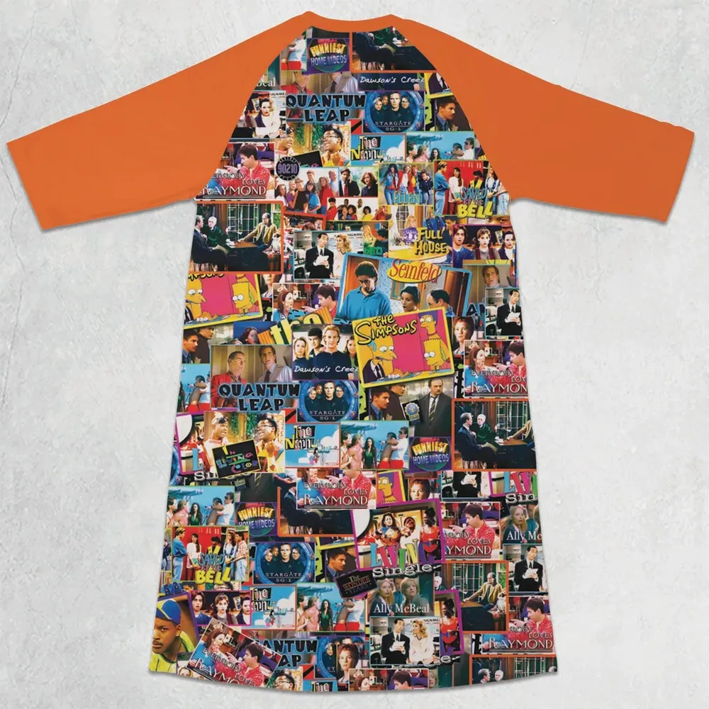 The 90s TV Shows 3/4 Sleeve Raglan Dress - 2