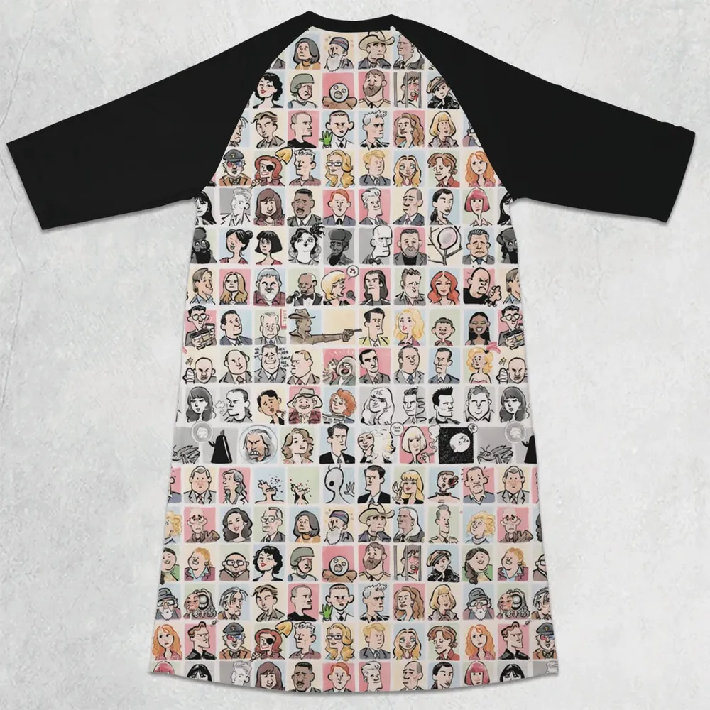 Many Faces of Twin Peaks 3/4 Sleeve Raglan Dress - 2