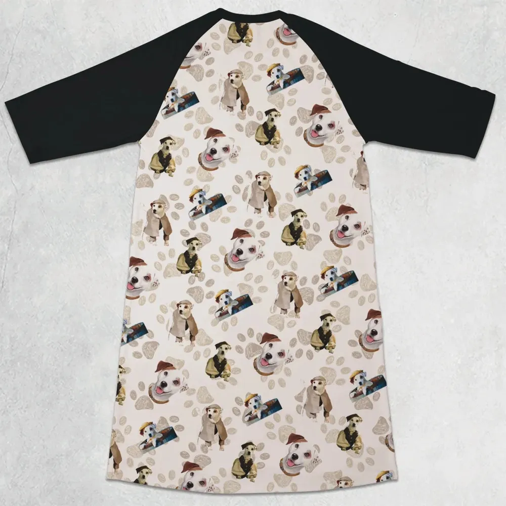 Bookish Wardrobe Wishbone 3/4 Sleeve Raglan Dress - 2