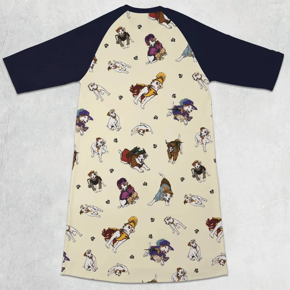 Various Wishbone Characters 3/4 Sleeve Raglan Dress - 2