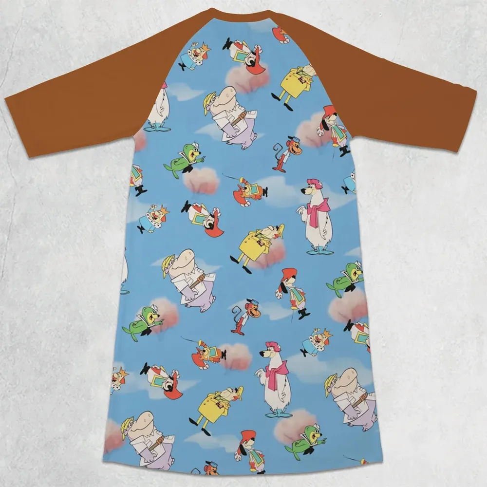 The Peter Potamus Show 3/4 Sleeve Raglan Dress - 2