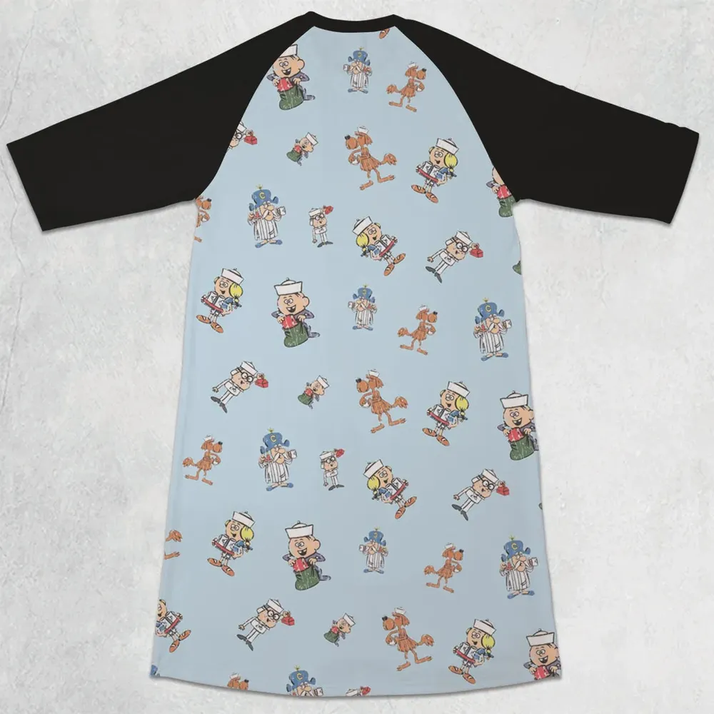 Vintage Crunch Cereal 3/4 Sleeve Raglan Dress - 2