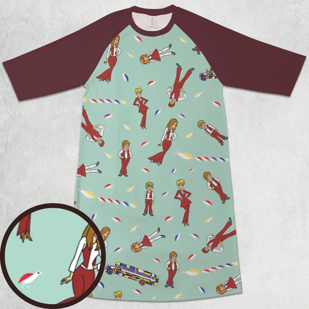 Cmon Get Happy The Partridge Family 3/4 Sleeve Raglan Dress - 1