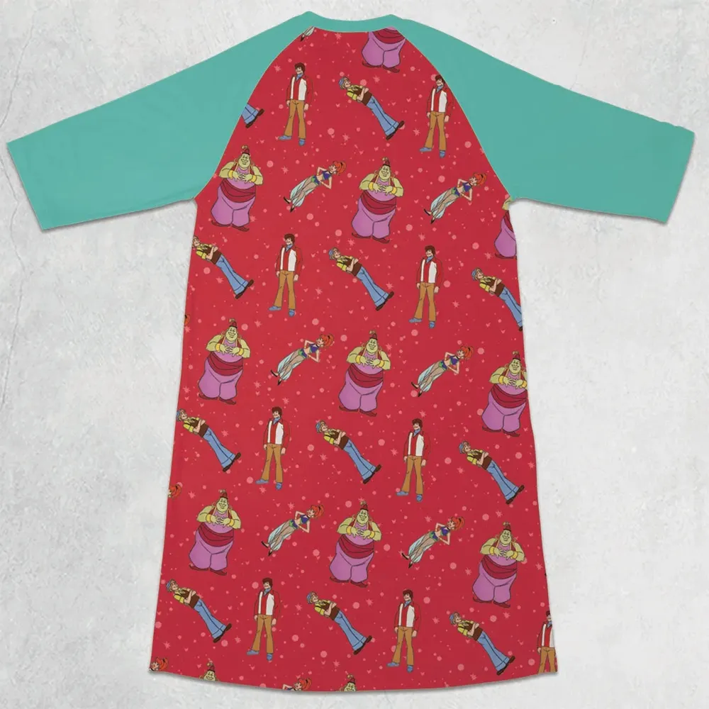 I Dream Of Jeannie 3/4 Sleeve Raglan Dress - 2