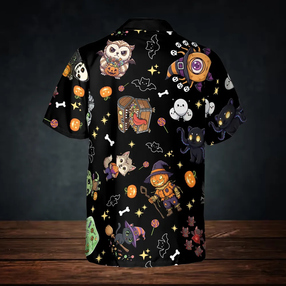 Cute Halloween DnD Monsters Button Down Shirt - 4