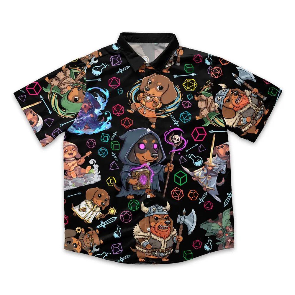 Cute Fantasy Dachshund Button Down Shirt - 2