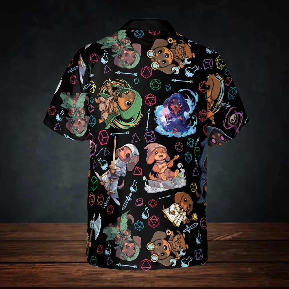 Cute Fantasy Dachshund Button Down Shirt - 4