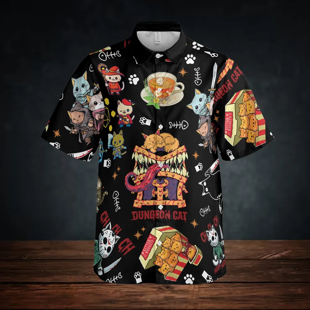 Dungeon Cats Chaos Button Down Shirt - 3