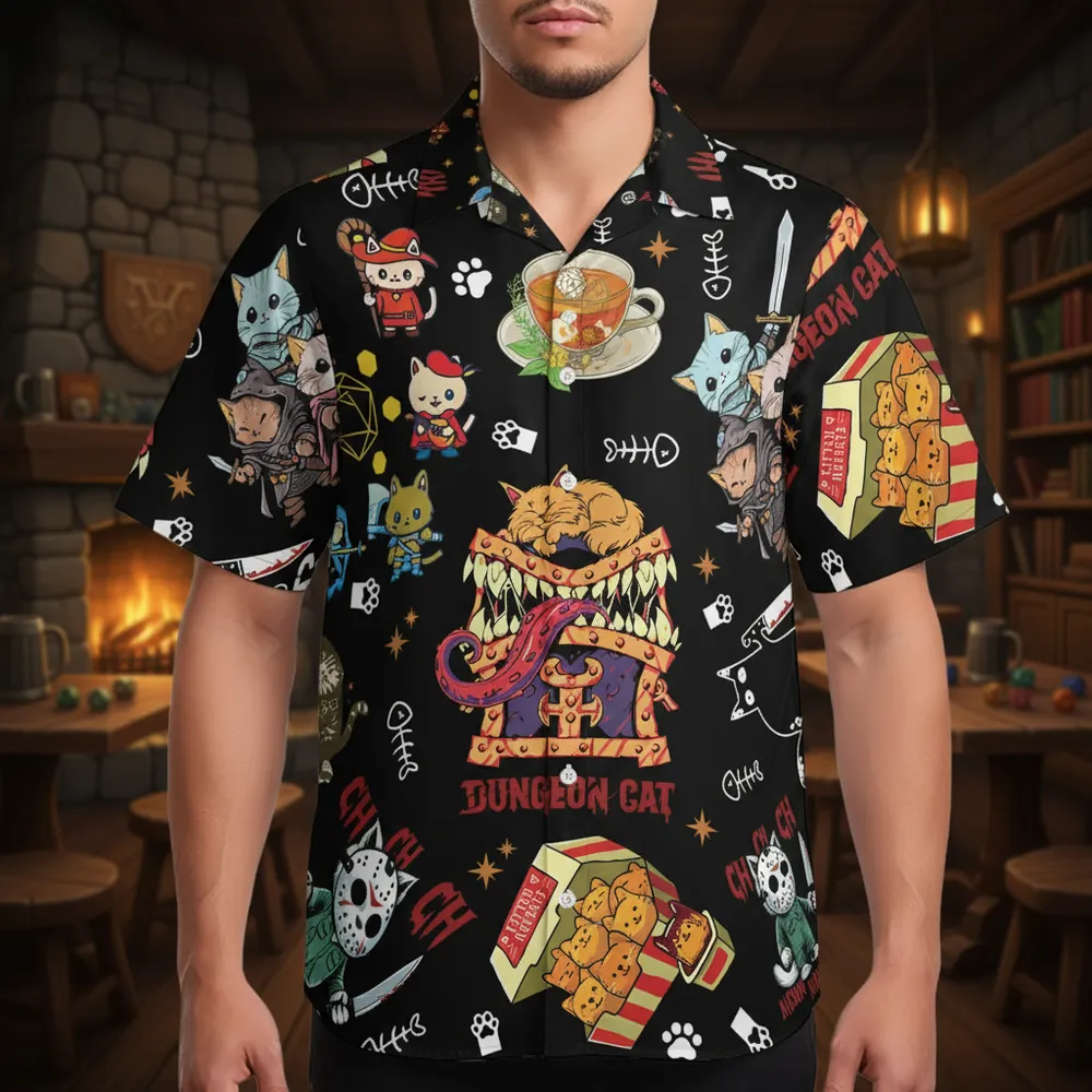 Dungeon Cats Chaos Button Down Shirt - 1