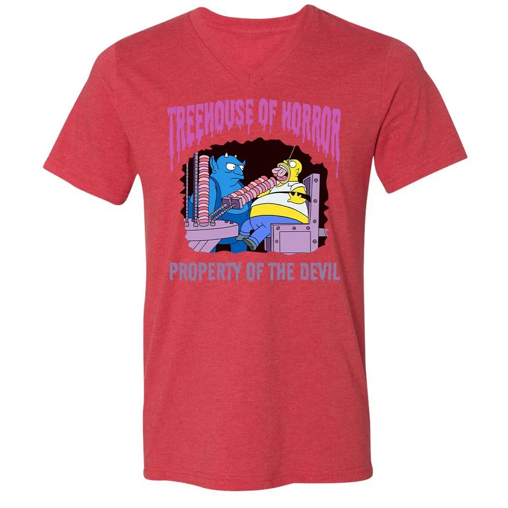 Unisex V-Neck T-Shirt - 1HHL6PCF - Heather Red - 5