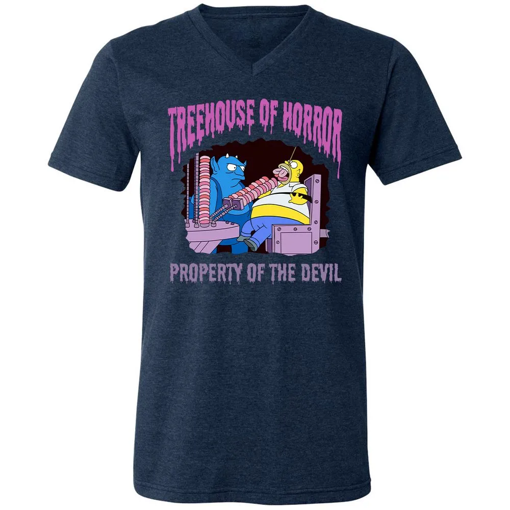 Unisex V-Neck T-Shirt - 1HHL6PCF - Heather Navy - 15