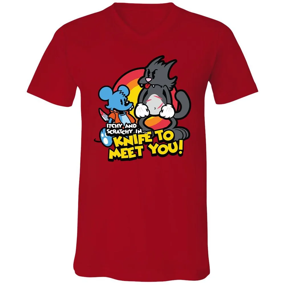 Unisex V-Neck T-Shirt - N5PSWQ13 - Red - 3