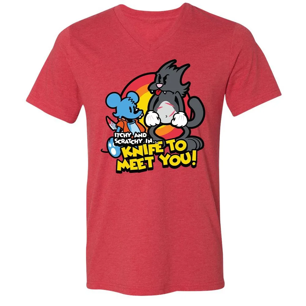 Unisex V-Neck T-Shirt - N5PSWQ13 - Heather Red - 5