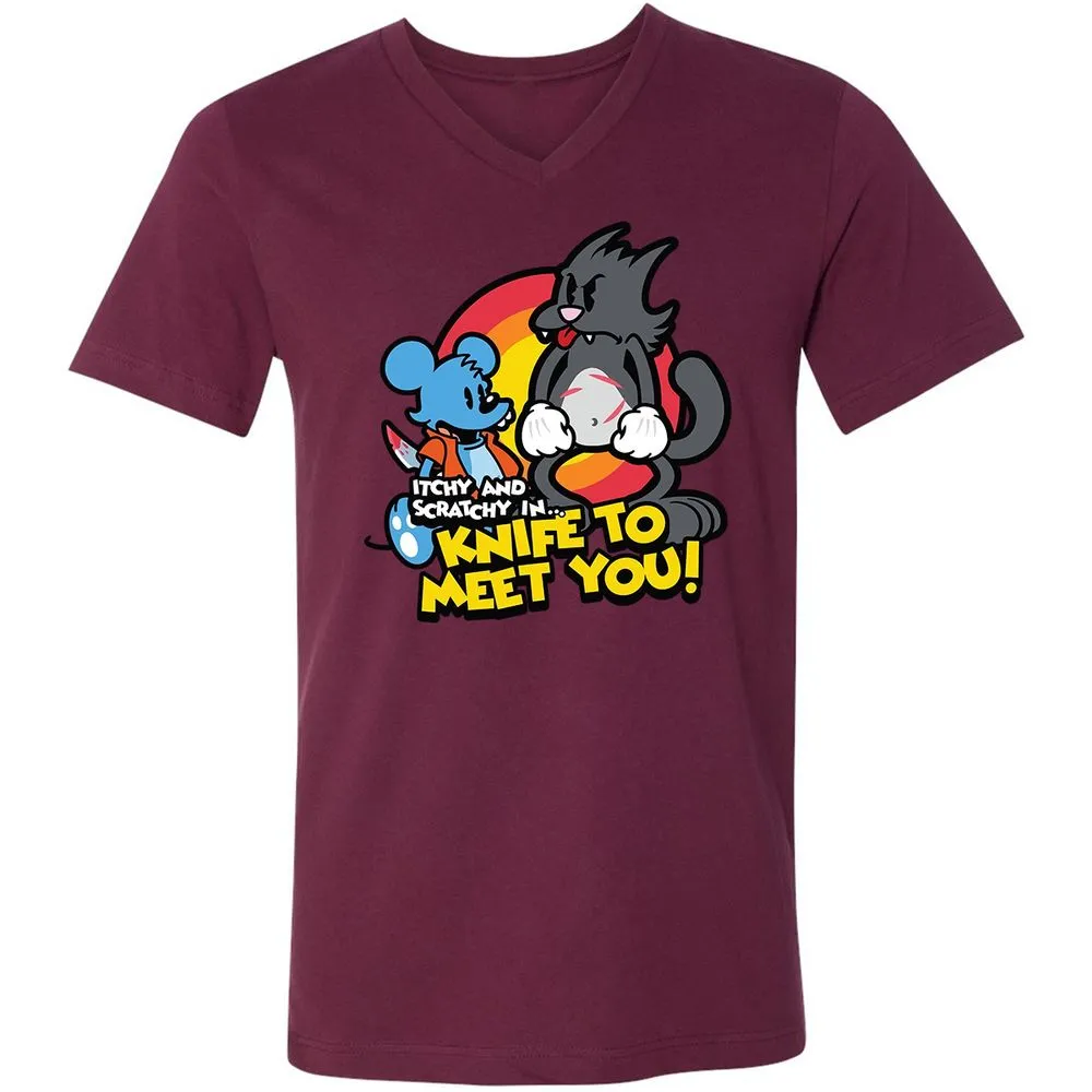 Unisex V-Neck T-Shirt - N5PSWQ13 - Maroon - 6