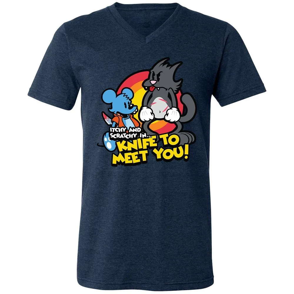 Unisex V-Neck T-Shirt - N5PSWQ13 - Heather Navy - 15