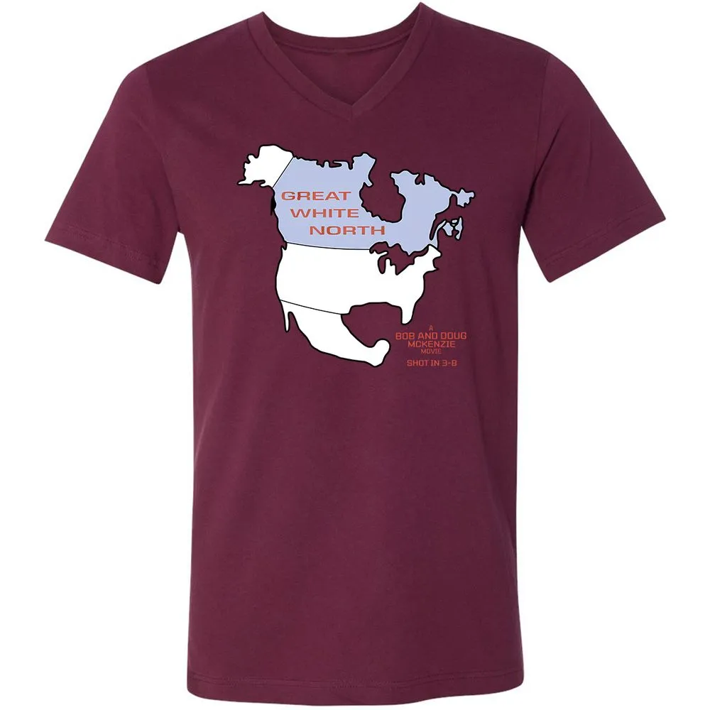 Unisex V-Neck T-Shirt - YKZCEXM5 - Maroon - 6