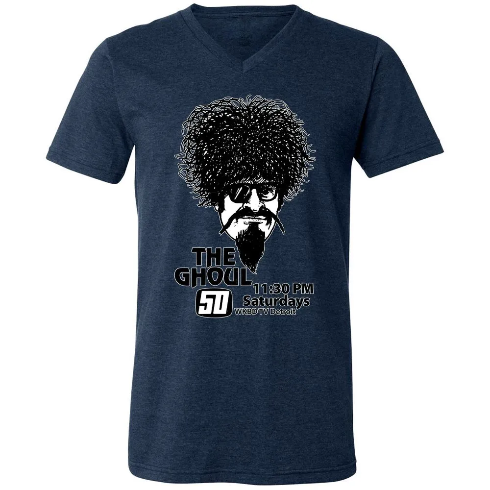 Unisex V-Neck T-Shirt - EFZGH8GP - Heather Navy - 15