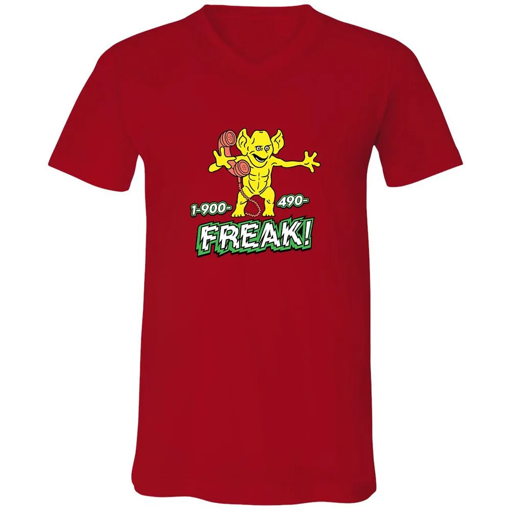 Unisex V-Neck T-Shirt - 7DX7D5LC - Red - 3