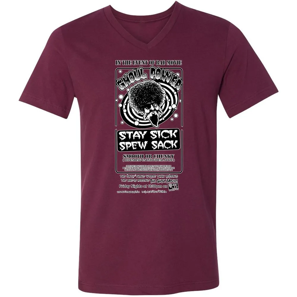 Unisex V-Neck T-Shirt - MKPWBWCH - Maroon - 6