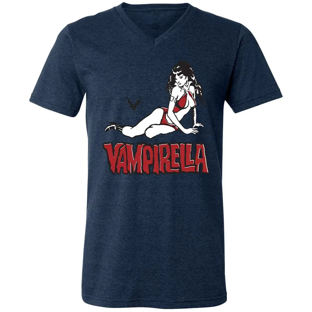 Unisex V-Neck T-Shirt - FKAESP1V - Heather Navy - 15