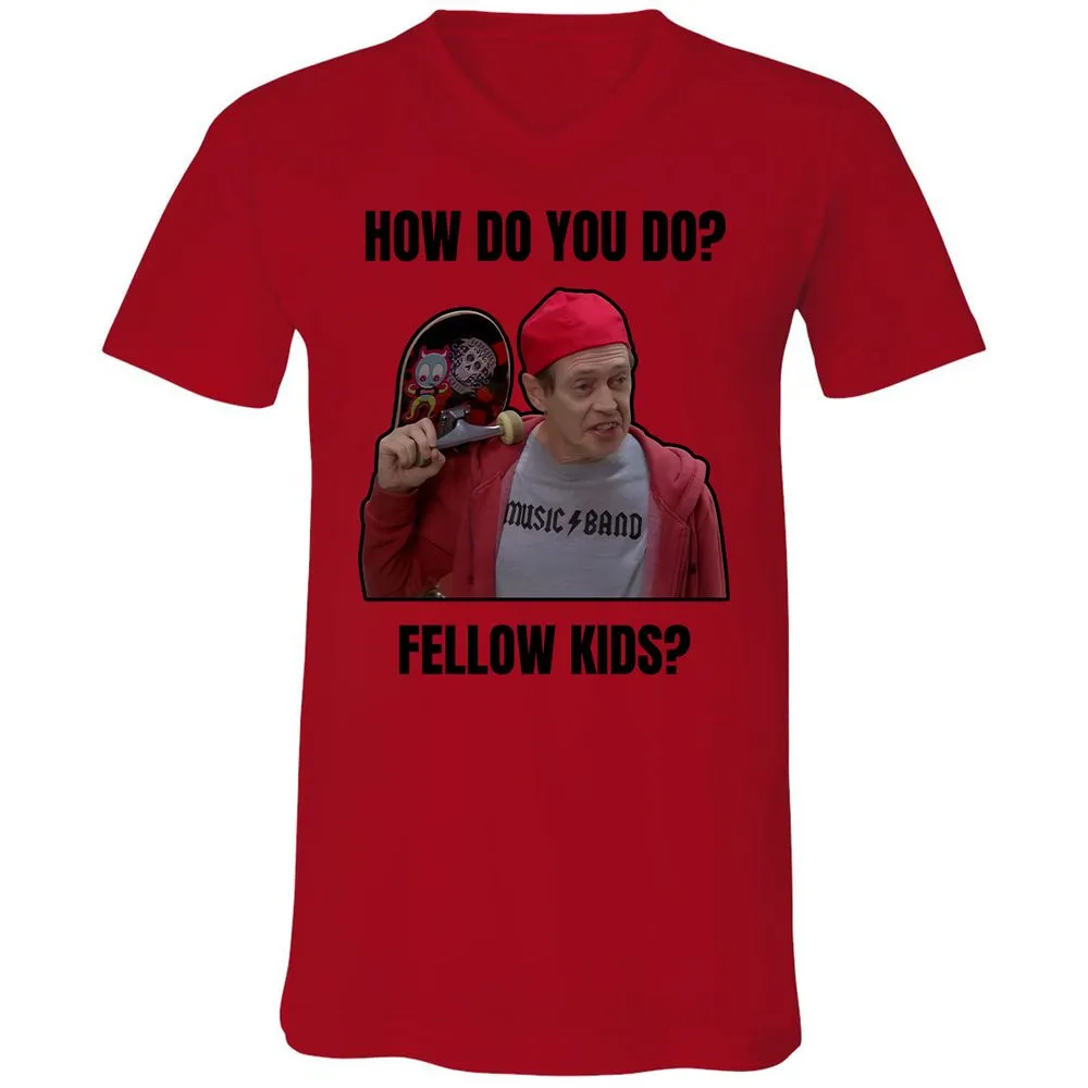 Unisex V-Neck T-Shirt - VZ7V1HP4 - Red - 3