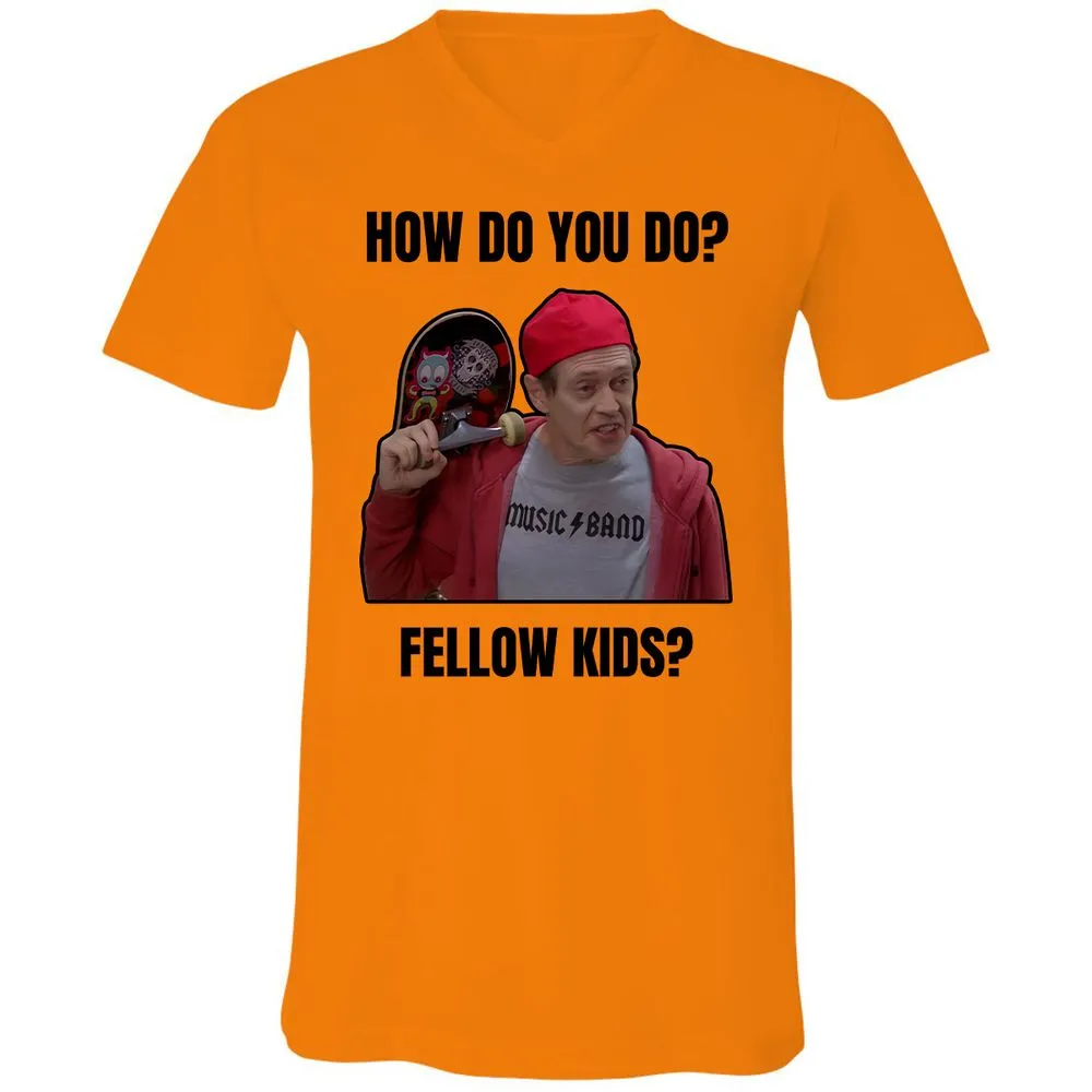 Unisex V-Neck T-Shirt - VZ7V1HP4 - Orange - 11