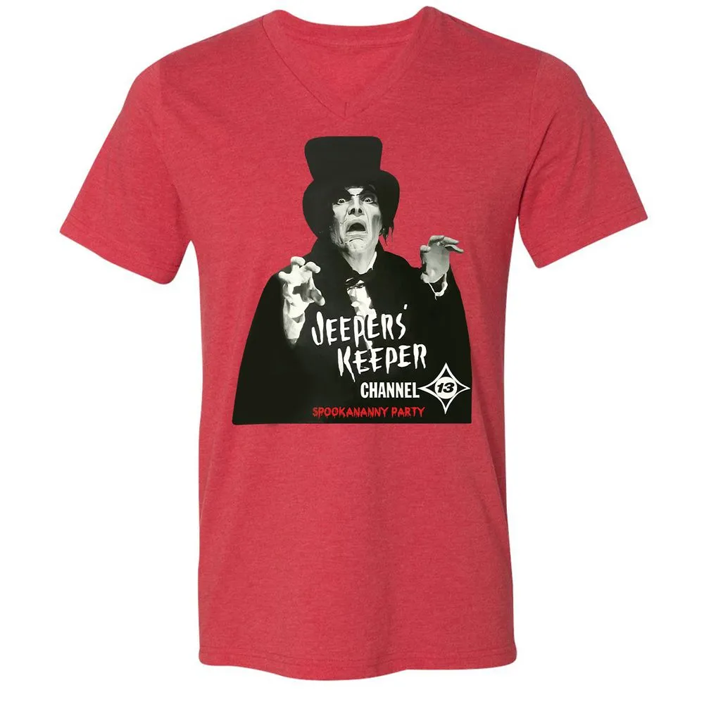 Unisex V-Neck T-Shirt - KNS5PTZA - Heather Red - 5
