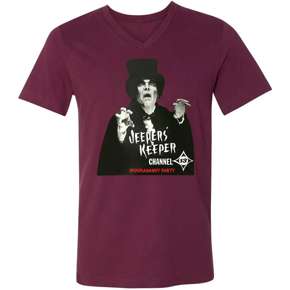 Unisex V-Neck T-Shirt - KNS5PTZA - Maroon - 6