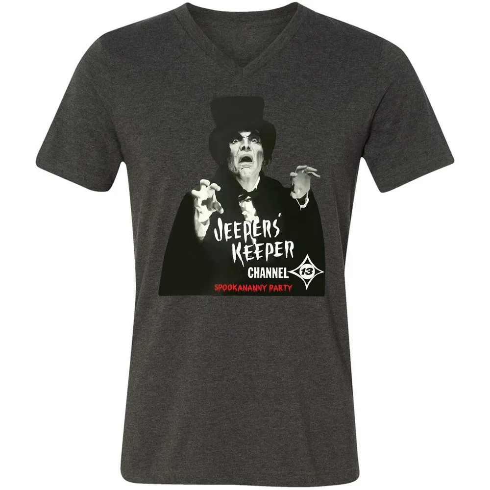 Unisex V-Neck T-Shirt - KNS5PTZA - Dark Grey Heather - 8