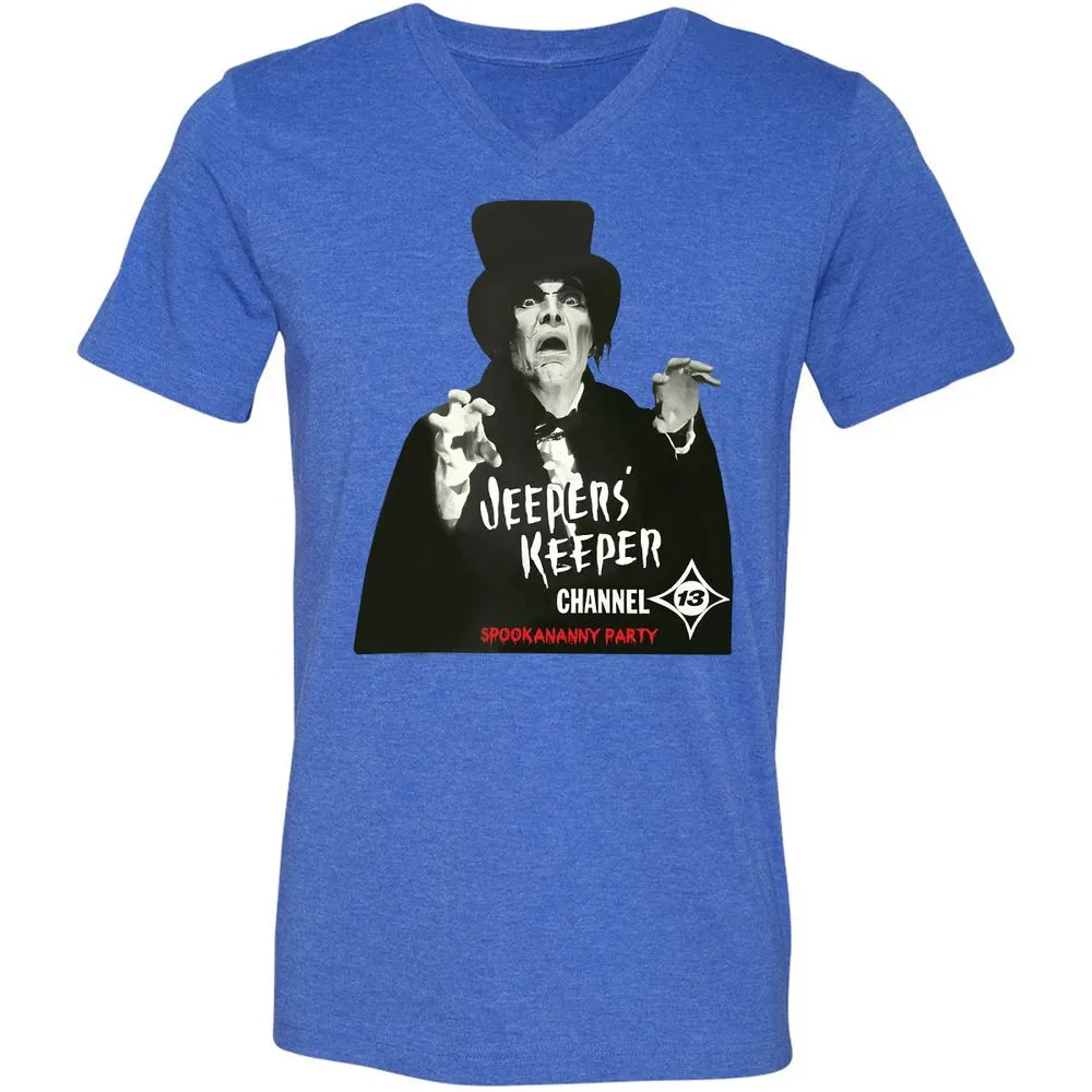 Unisex V-Neck T-Shirt - KNS5PTZA - Heather True Royal - 14